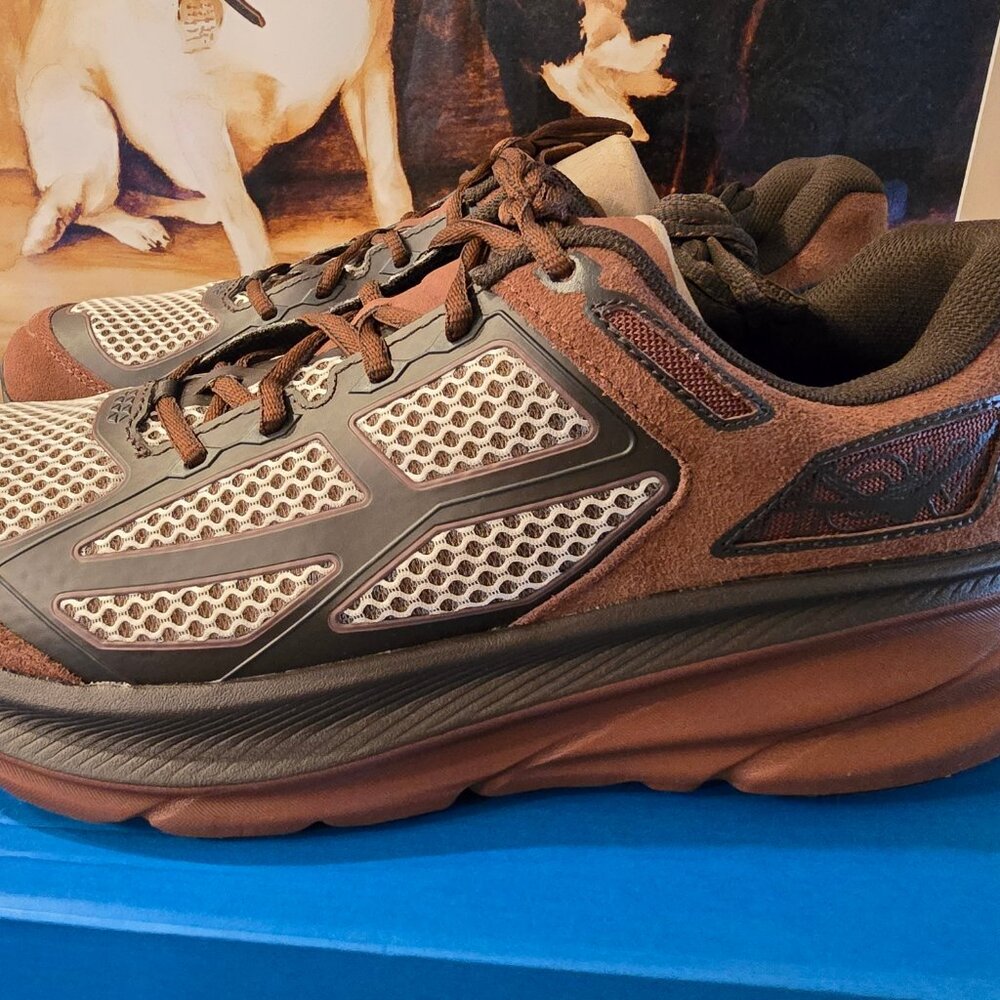 HOKA Unisex Clifton One 9 Shoes Mineral Brown/Iron / 1173333-MCS Men's Sz 13 US